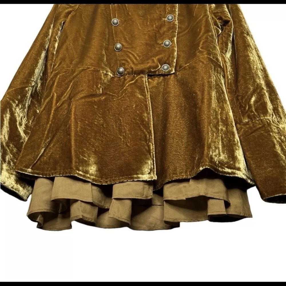 Free People Faye Stunning Metallic Gold Military Jacket - Picture 7 of 14
